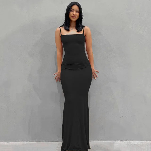 Elegant Satin Slip Backless Maxi Dress | Ember And Co