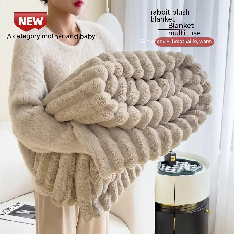  Rabbit Fur Blanket - Warm & Cozy | Ember And Co