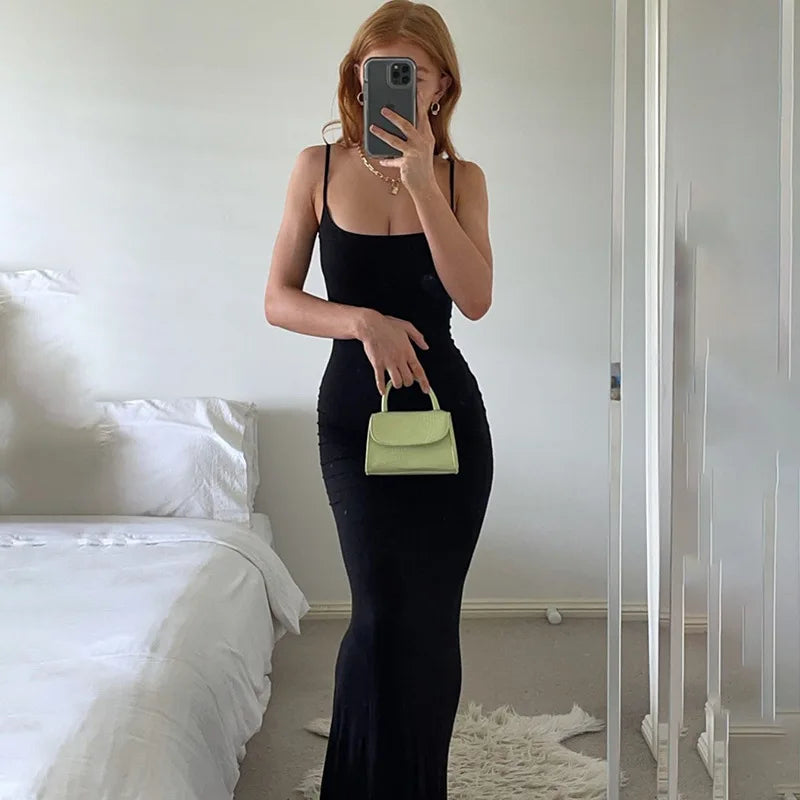 Elegant Satin Slip Backless Maxi Dress | Ember And Co